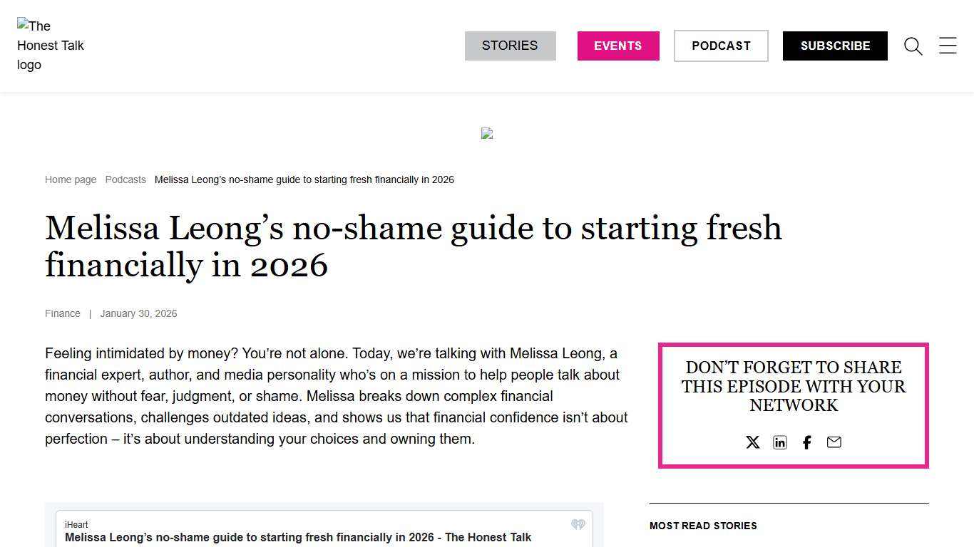 Melissa Leong’s no-shame guide to starting fresh financially in 2026 - The Honest Talk